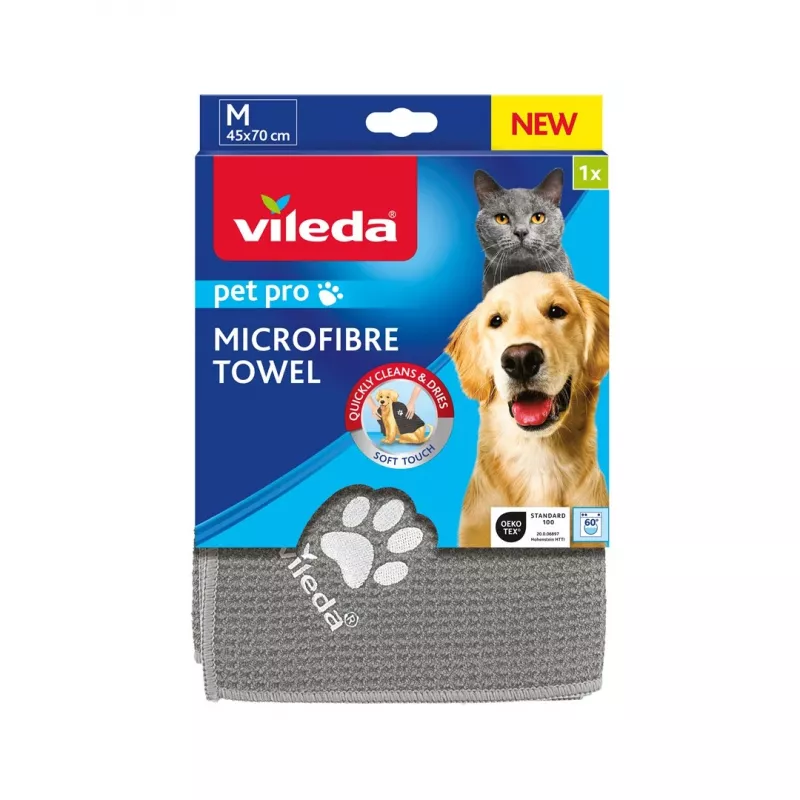 Vileda Pet Wipes 172650 šluostės gyvūnams 450x700 mm, poliesteris, skalbiamos, pilkos