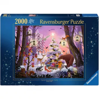 Dėlionė Ravensburger Kalėdos miške 2000 dalių, šventinė scena