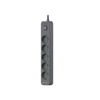 TRACER Power Line+ 5m Graphite ilgintuvas su apsauga nuo viršįtampių (5 lizdai)