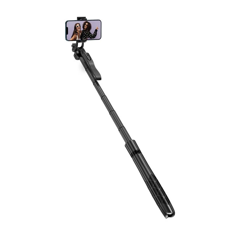 Tripod lazdelė asmenukėms Crong CRGSGU1BLK aliuminė su Bluetooth nuotolinio valdymo pultu, sulankstomomis kojelėmis ir telefono laikikliu