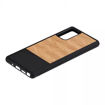Man and Wood Galaxy Note 20 dėklas su medžio apdaila, silkės raštas, nero juoda