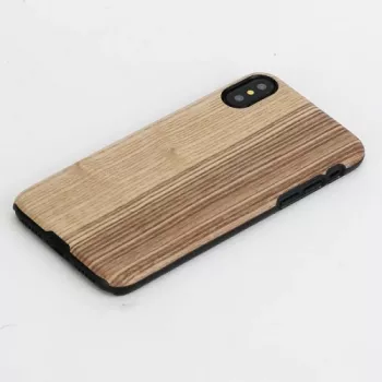 Dėklas iš medžio ir polikarbonato iPhone X/XS — vintage olive juoda