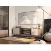 TV spintelė Cama ALMERA 180.5×42×52.5 cm riešutas/kreminė – medžio drožlių plokštės viršus, riešutinės spalvos rėmas