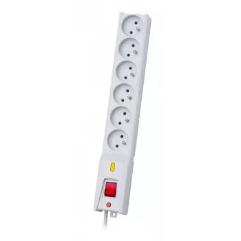 Maitinimo laidas Lestar LX610 1.5 m 6GN pilkas – Lestar laidas su 6 įžeminimo mazgais