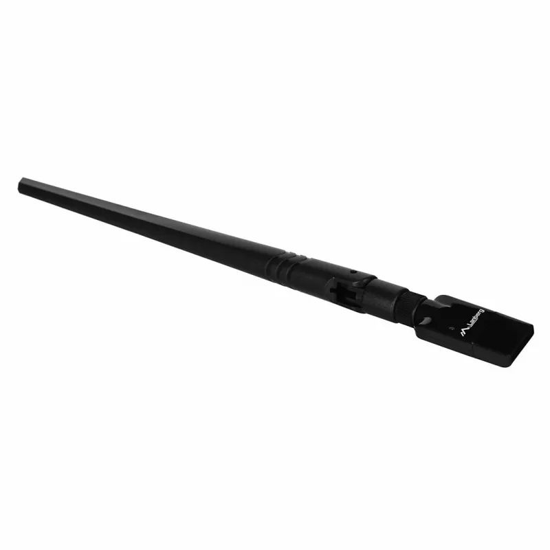 USB Wi-Fi adapteris LANBERG NC-0300-WIE, USB 2.0, dvi išorinės antenos 5 dBi, WLAN 300 Mbps, Ethernet/WLAN, juoda