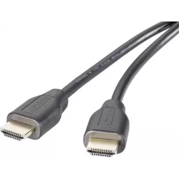 SpeaKa Professional HDMI jungiamasis laidas 1,50 m, garso grįžtamasis kanalas, auksuotos kištukų kontaktinės detalės, juodos spalvos [1x HDMI kištukas - 1x HDMI kištukas] (SP-9001756)