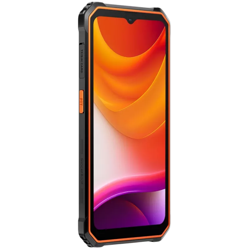 Nešiojamas atsparus telefonas Blackview BV4800SE LTE 6.56 inch HD+ IPS 90Hz 4GB+64GB UMS9320E aštuonių branduolių 1,8GHz 16MP+2MP galinė kamera NFC 5100mAh be įkroviklio Android 15 oranžinis