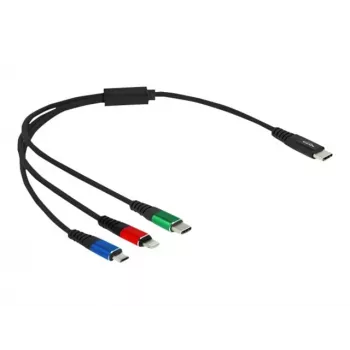 DeLOCK USB įkrovimo laidas 3 in 1 USB Type-C Lightning Micro USB 30 cm