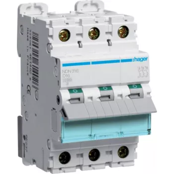 Hager NDN316 automatinis jungiklis 16A D tipas 3 moduliai