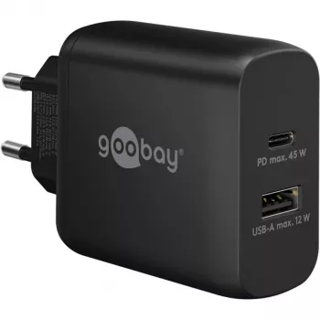 Goobay 65411 Greitasis įkroviklis mobiliesiems įrenginiams – išmaniesiems telefonams, planšetėms, ausinėms, juodas, AC, 65411