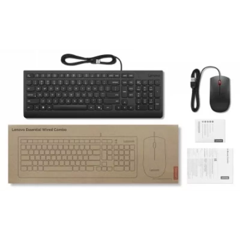 Lenovo Essential belaidžio ryšio klaviatūros ir pelės rinkinys su laidu