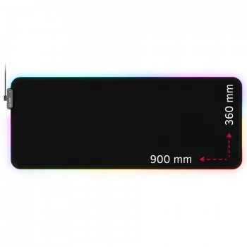 Lorgar Steller 919, žaidimų pelės kilimėlis, didelis 900x360 mm, RGB apšvietimas, USB jungtis