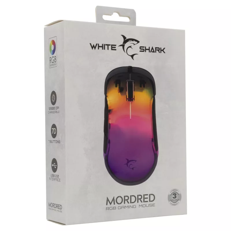 Pelė White Shark GM-5017 Mordred Black USB