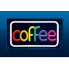 Neoninis LED užrašas ActiveJet AJE-NEON COFFEE, daugiaspalvis, USB 5V, montuojamas ant paviršiaus, AS plastikinis rėmas
