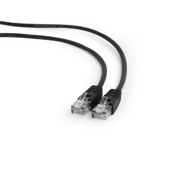 Patch cord kat. 5E su liejiniu įtempimo mažinimu, 50u kištukai, 1 m, Juoda