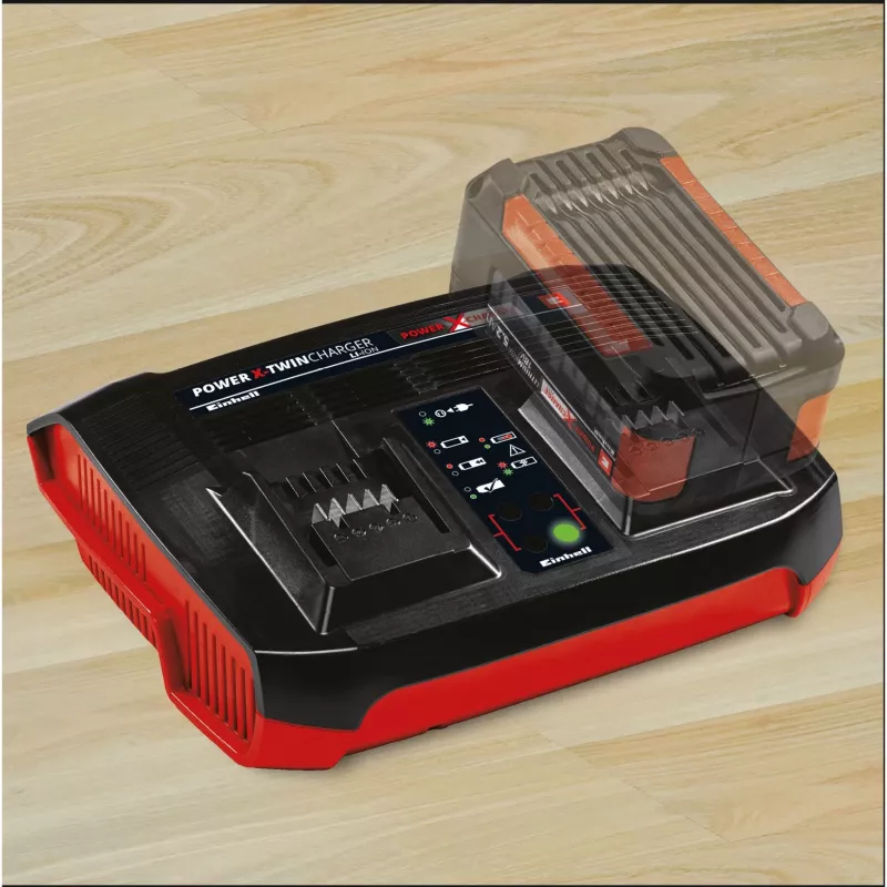 Įkroviklis Einhell Power-X-Twincharger 3 A akumuliatoriams, vidaus naudojimui, juodai raudonas (4512069)