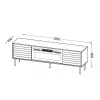 Spintelė televizoriui Cama Meble CORTINA 180x40x60 cm juoda su juodu židiniu