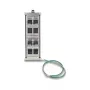 DELOCK Keystone Holder 8 prievadų pasukamas laikiklis DIN bėgiui arba sienai, juodas, 78×154×55 mm