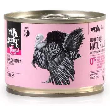 Šlapias papildomas ėdalas katėms 3coty TURKEY Cheers! skardinė 160 g — monoproteininis, suaugusioms, be glitimo ir cukraus