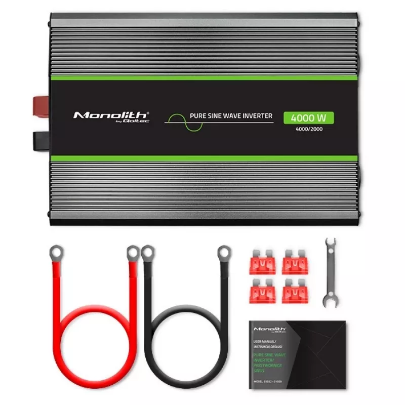 Qoltec Monolith keitiklis automobilinis 4000 W juodas