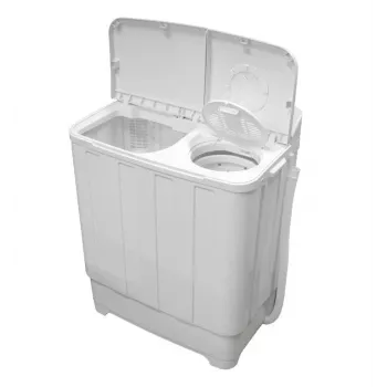 Pusiau automatinė skalbimo mašina Ravanson XPB-800 — 7,5 kg, 1400 aps./min., viršutinis pakrovimas, balta