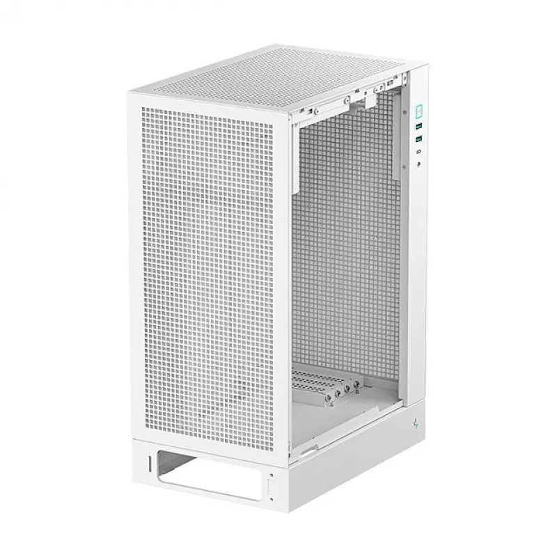 DeepCool CH170 PLUS WH Midi Tower kompiuterio dėžė, Micro ATX, be maitinimo bloko, 4 plėtimo lizdai, balta