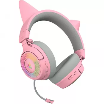 Ausinės Razer Kraken Kitty V3 Pro - Quartz, laidinės ir belaidės, USB Type-A, Bluetooth, Rožinės