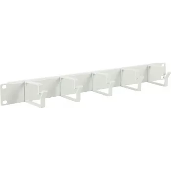 Lanview 1U 19 colių kabelių tvarkymo panelė, 5 kabliukai balta (RAO100WH)