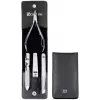 ZWILLING 97438-004-0 4 dalių manikiūro rinkinys juodame odiniame dėkle
