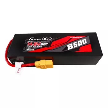 Gens ace G-Tech 8500mAh 14.8V 60C 4S1P Lipo akumuliatorius su PC dėklu ir XT90 jungtimi