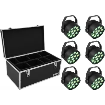 LED PAR šviestuvų rinkinys EUROLITE 6x TCL Spot su transportavimo dėklu, modelis TDV-1