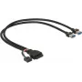 USB laidas DeLOCK 0,45 m 2 x USB 3.0 A motininės plokštės lizdui