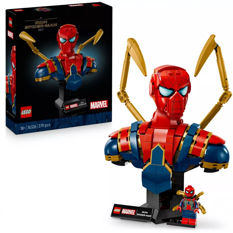 LEGO Marvel kolekcinė biustinė figūra Geležinis Žmogus-Voras 76326, 379 dalių, 18+ demonstracinis modelis, 170×200×110 mm