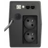 Nepertraukiamo maitinimo šaltinis PowerWalker VI 800 SCL FR – interaktyvus UPS 0,8 kVA (480 W), 2 lizdai Type E, USB, RJ-45/RJ-11, baterija 12V 9Ah, bokštas, juoda