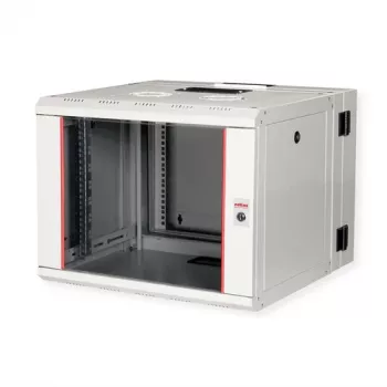 ROLINE 19 colių sieninis stovas Pro 7U, 600x600 mm, dviejų dalių pasukamas, pilkas, IP20, 50 kg talpa