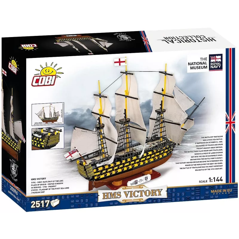 Konstruktorius Cobi HMS Victory — 2517 detalių, detalus istorinis burlaivio modelis