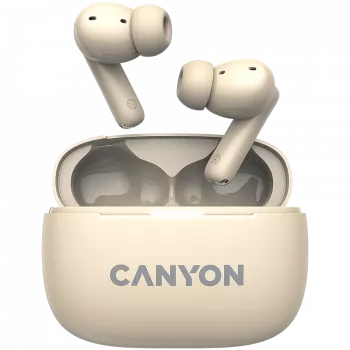 Canyon CNS-TWS10BG belaidės ausinės TWS į ausis, ANC, Bluetooth 5.3, USB-C, smėlio spalvos