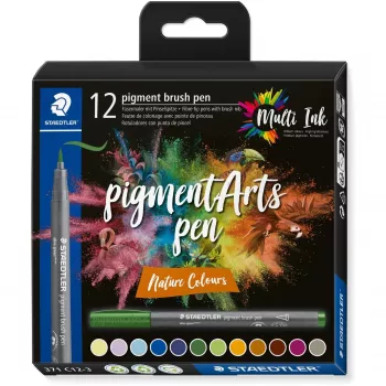Brush Pen rinkinys Staedtler Pigment Arts Nature Colors 12 vnt.