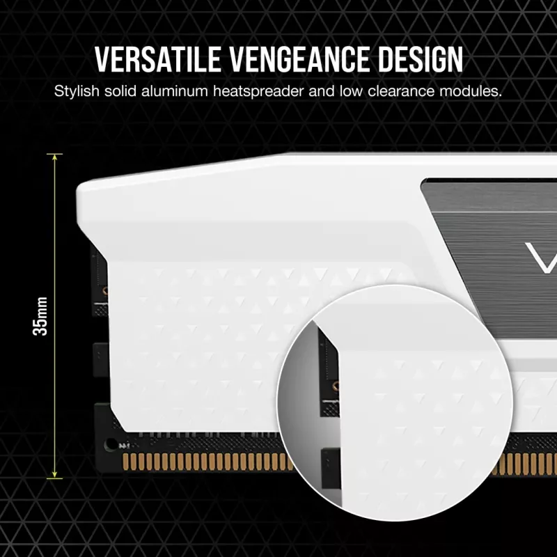 CORSAIR Vengeance DDR5 atminties rinkinys 48 GB (2 x 24 GB) 6000 MHz CL30 baltas (CMK48GX5M2B6000C30W)