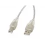 USB 2.0 kabelis LANBERG CA-USBA-12CC-0018-TR, USB A (kištukas) į USB B (kištukas), 1,8 m, permatomas