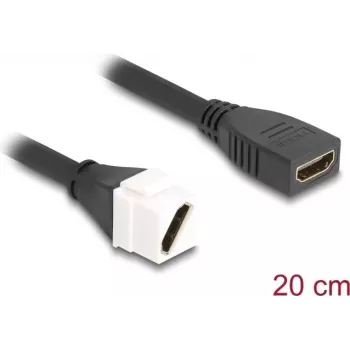 DeLOCK Keystone modulio laidas HDMI moteriška į moterišką įstrižą 8K 60 Hz 20 cm juodas