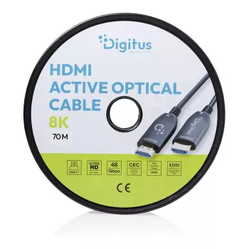 HDMI AOC hibridinis šviesolaidinis kabelis DIGITUS AK-330126-700-S, UHD 8K, 70 m