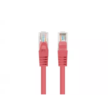 Patchcord LANBERG PCU6-20CC-0025-R RJ45 Cat.6 U/UTP 0,25 m Raudonas