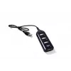 VAKOSS USB hubas TC-234UX – 4 prievadų USB 2.0 centras, maitinimas DC (5V, 1A), juodas