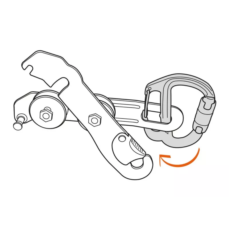 Užrakinamas karabinas Petzl M042AA00 D formos aliuminis pilkas 75 g