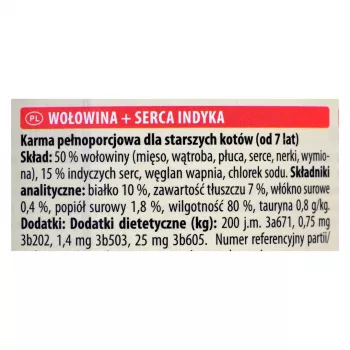 Šlapias kačių ėdalas animonda ANIMONDA Carny 200 g – jautiena ir kalakutiena, be grūdų, senjorų katėms