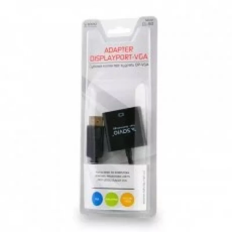 Adapteris vaizdo kabeliui Savio CL-90 DisplayPort į VGA 0,2 m juodas