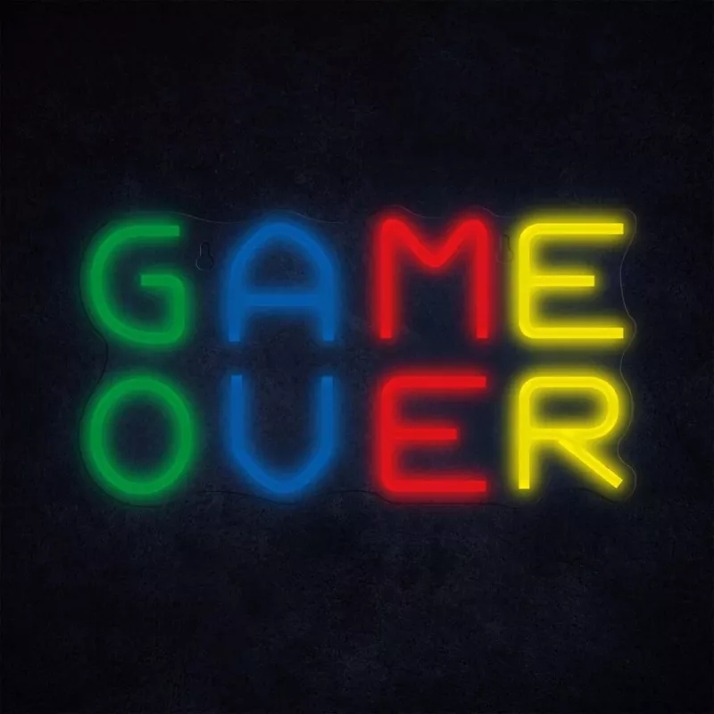 Neoninis ženklas MANTA SNL102MT – sieninė LED šviesos dekoracija „Game Over“