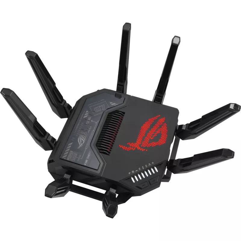 ASUS ROG Rapture GT-BE98 belaidis maršrutizatorius 10 Gigabit Ethernet keturių juostų (2,4 GHz / 5 GHz-1 / 5 GHz-2 / 6 GHz) Juoda