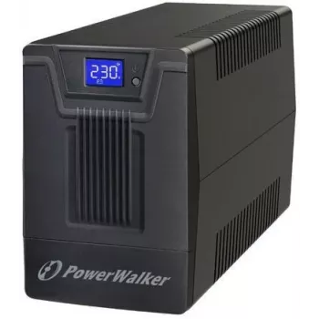 Nepertraukiamo maitinimo šaltinis PowerWalker VI 800 SCL FR – interaktyvus UPS 0,8 kVA (480 W), 2 lizdai Type E, USB, RJ-45/RJ-11, baterija 12V 9Ah, bokštas, juoda